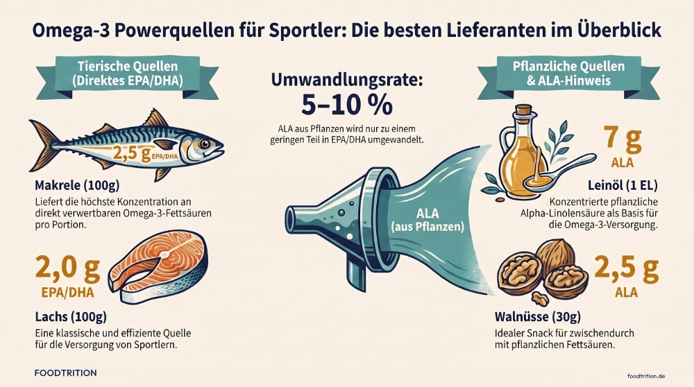 Berufstätiger Sportler mit gesunden Fetten: Lachs, Avocado, Nüsse, Olivenöl
